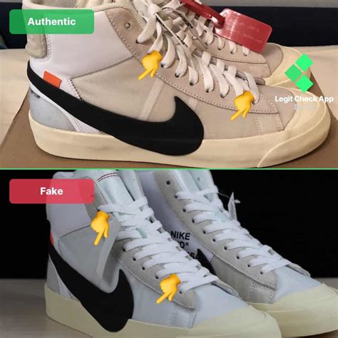 the ten nike blazer alll hallows real vs fake|nike blazer off white false.